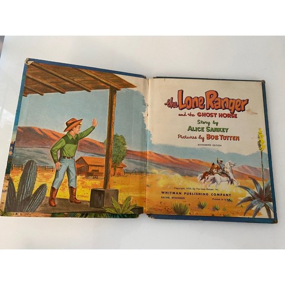 The Lone Ranger and the Ghost Horse Whitman Tell-a-Tale Book 1955 Large Print - Picture 5 of 16
